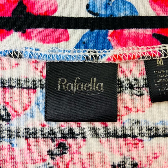 Scalloped boatneck neck 100% cotton stripe and floral tee - Picture 7 of 9